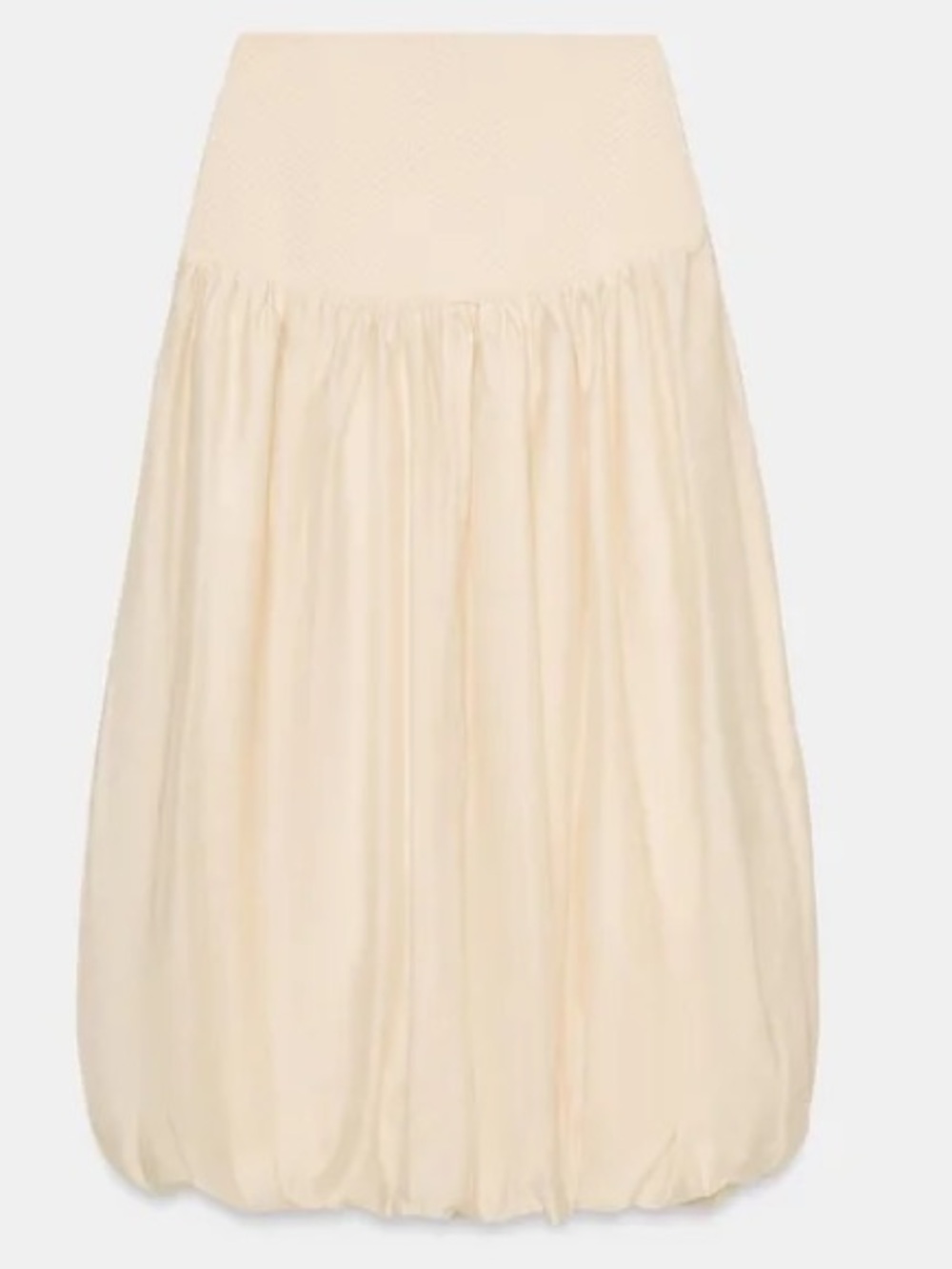 Zara Combined Knit Balloon Midi Skirt Ecru Size S NWT - Picture 8 of 14